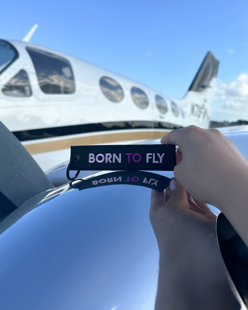 Born To Fly Embroidered Keychain