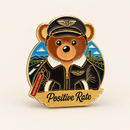 Positive Rate Aviator Bear Enamel Pin by Novah Pilot Store