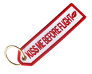 Kiss Me Before Flight Embroidered Novah Keychain