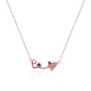 925 Sterling Silver Paper Plane Pendant Necklace