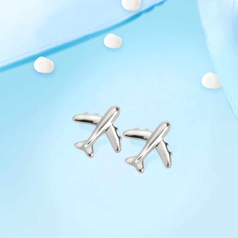 Airplane Sterling Silver Earrings