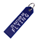 I'd Rather Be Flying Embroidered Keychain
