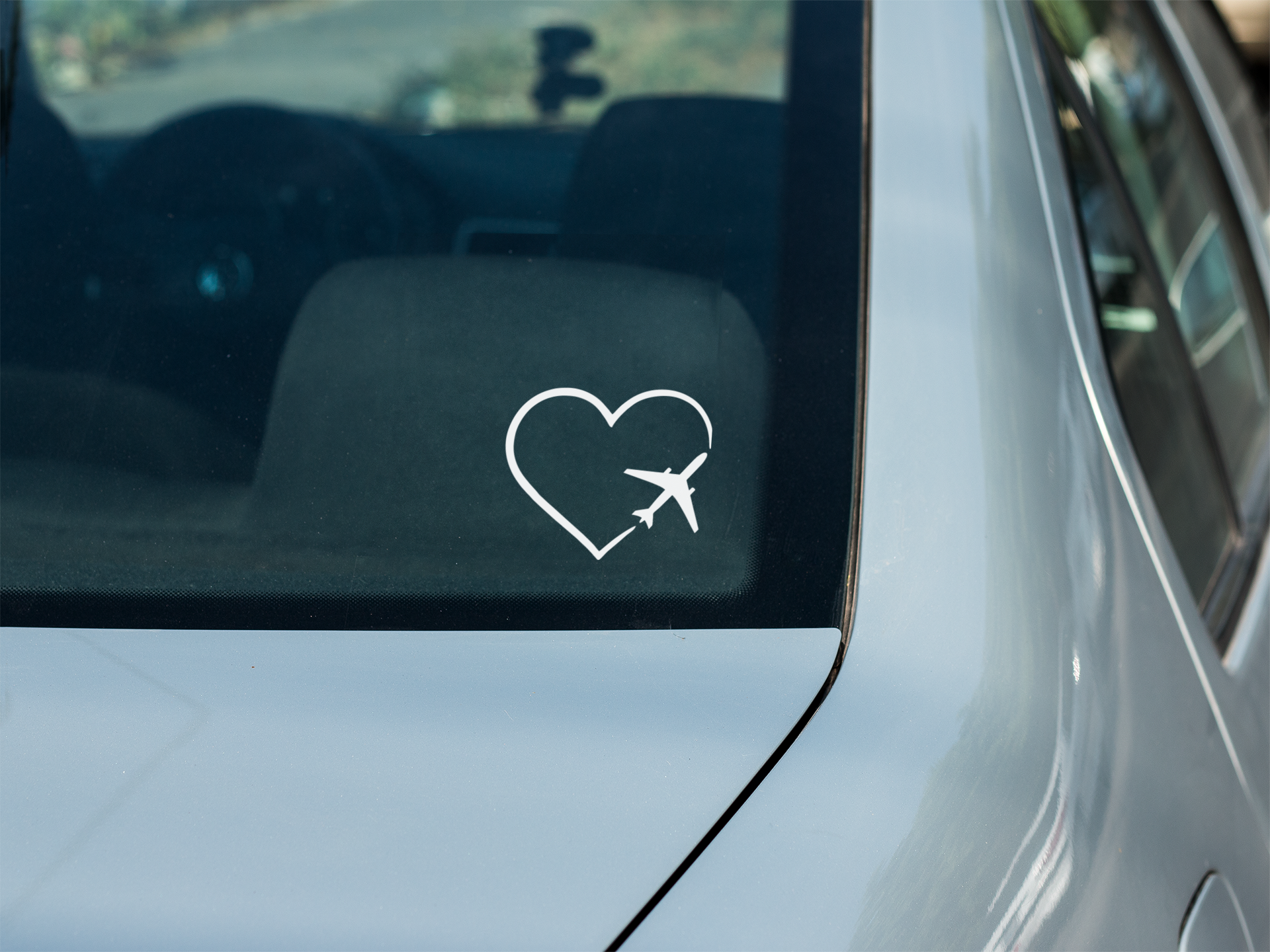 Heart Airplane Aviation Pilot Decal Sticker