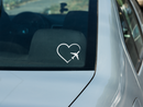 Heart Airplane Aviation Pilot Decal Sticker